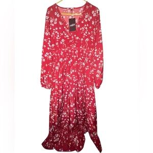 Zara Red Floral Maxi Dress